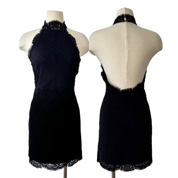 Free People Intimately Harper Lace Mini Dress High-Neck Halter Open-Back S - Picture 1 of 10